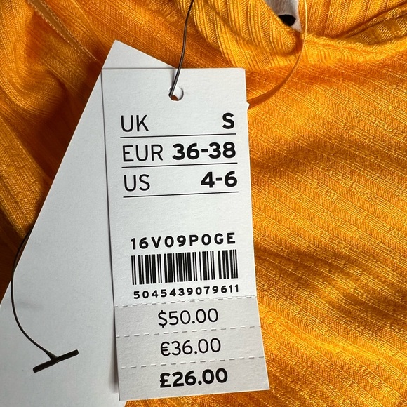 🎯NWT Topshop Ribbed Jumpsuit Orange Size 4-6 - Picture 14 of 14